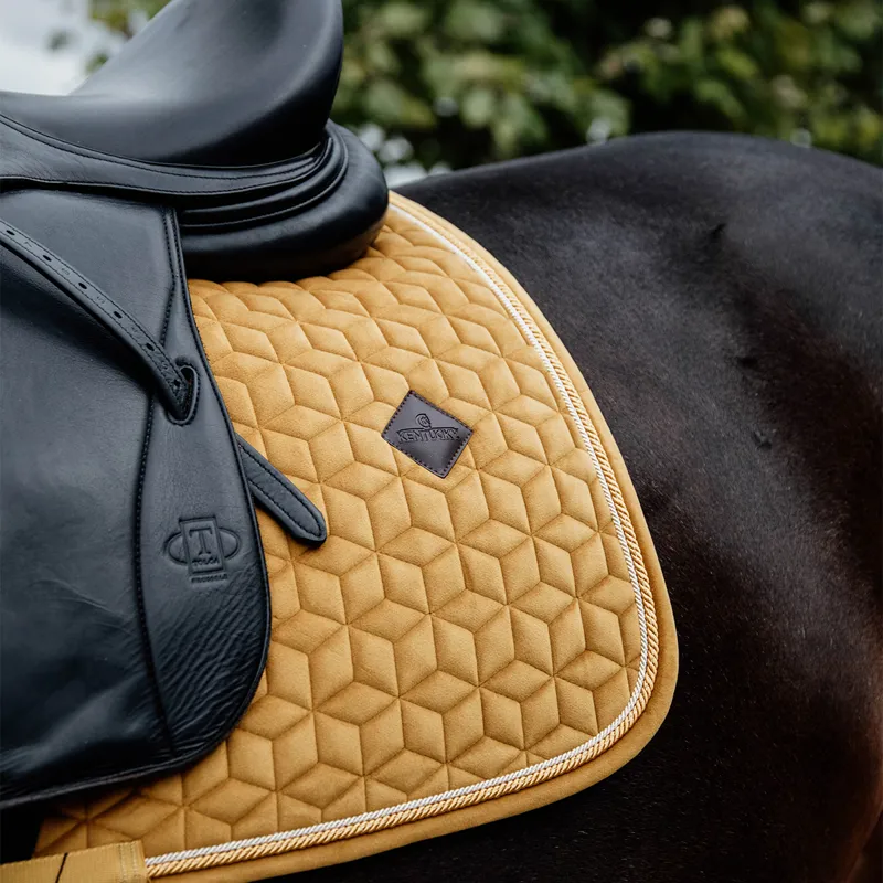 Kentucky Velvet Dressage Saddlecloth - Mustard-4